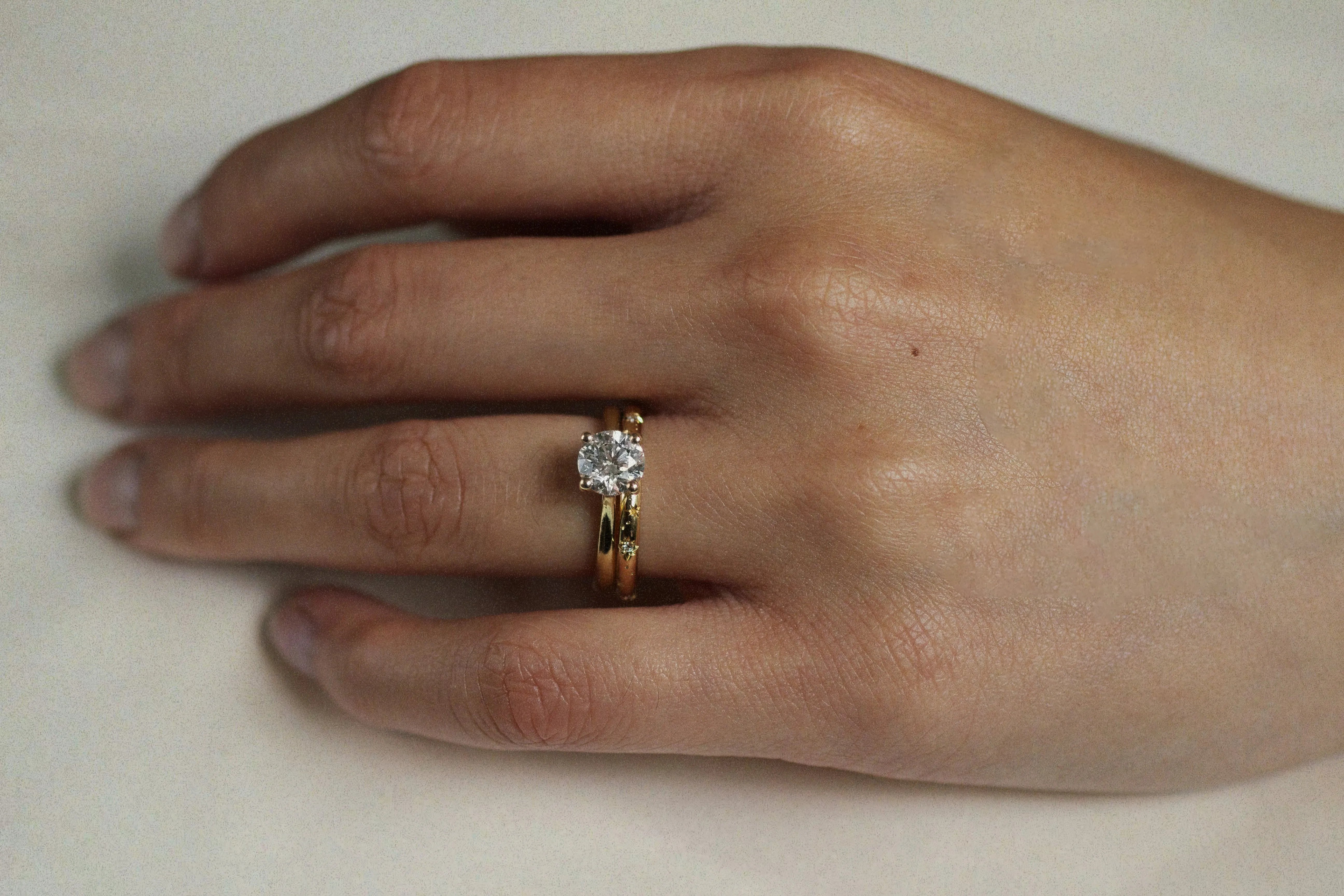 Do you wear your engagement ring for your wedding ceremony? Ideas for   Wild Fawn Jewellery