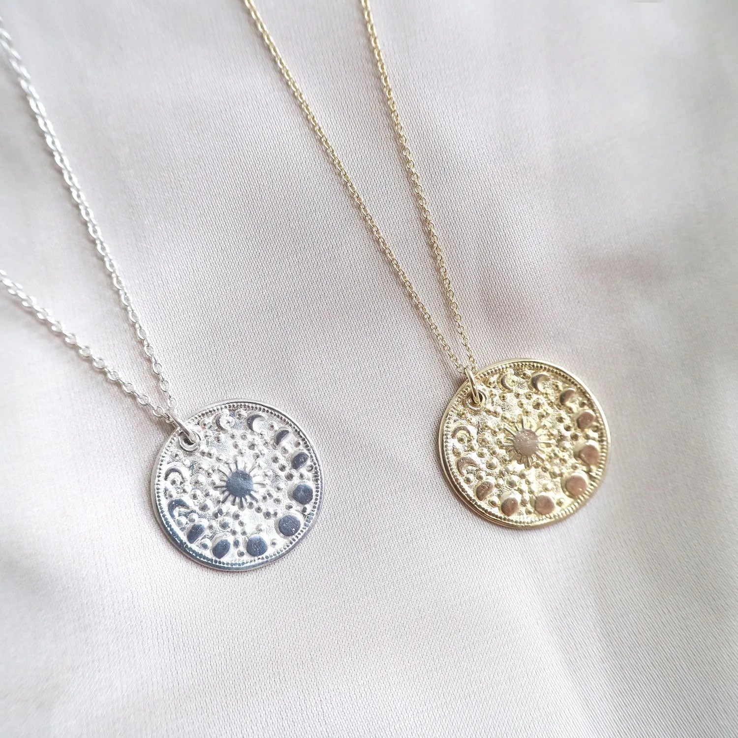 moonphase personalised necklace