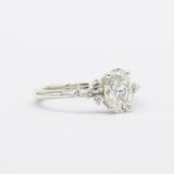 Oval Asymmetric Diamond Cluster Engagement Ring-Engagement Rings-Wild Fawn Jewellery