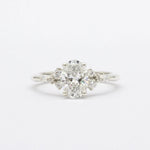 Oval Asymmetric Diamond Cluster Engagement Ring-Engagement Rings-Wild Fawn Jewellery