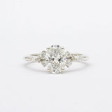 Oval Asymmetric Diamond Cluster Engagement Ring-Engagement Rings-Wild Fawn Jewellery