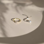 gold and silver diamond helix earrings