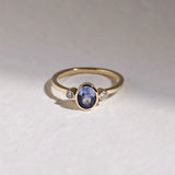 18ct Gold Three Stone Blue Sapphire Engagement Ring