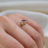 18ct Gold Three Stone Blue Sapphire Engagement Ring