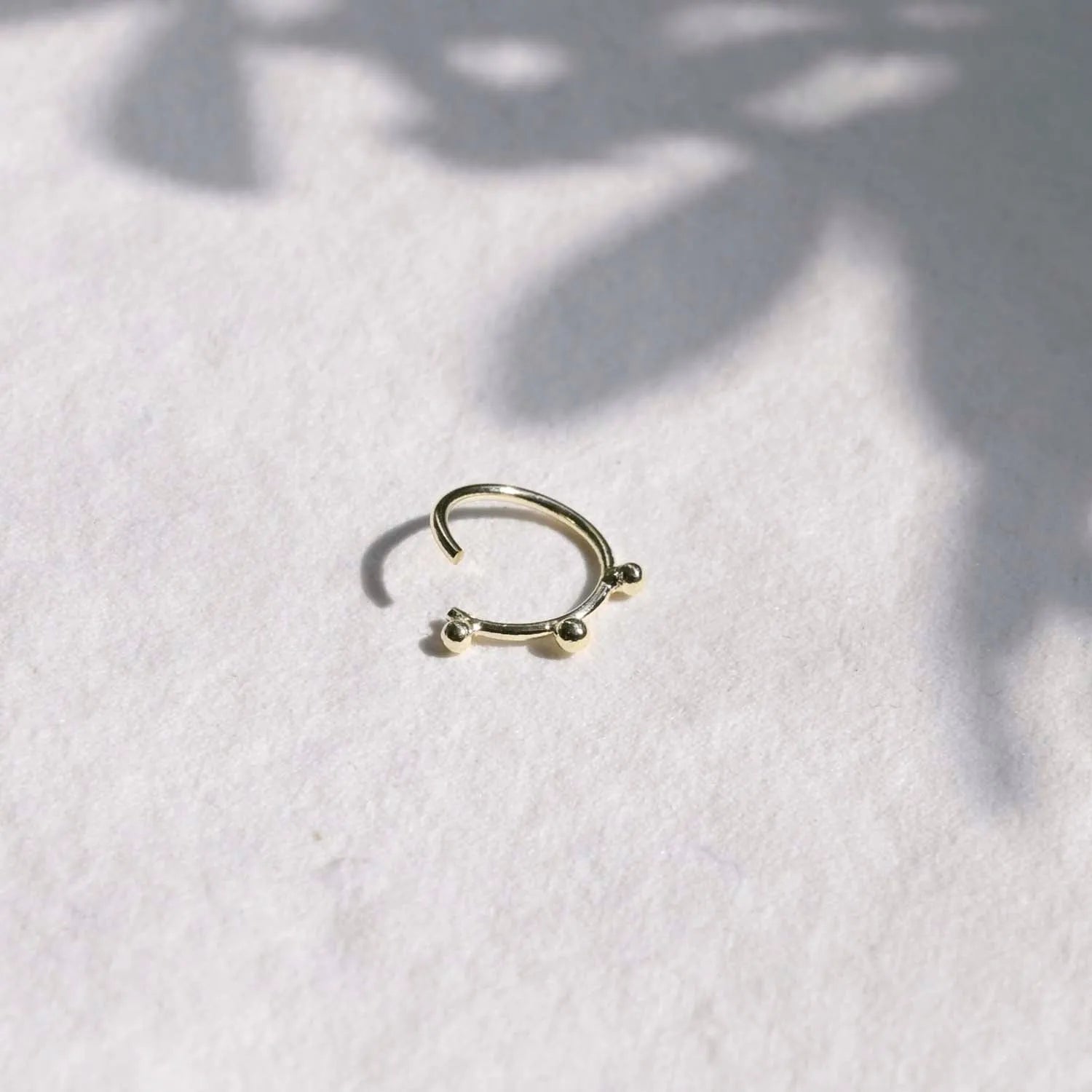 18ct Gold Triple Dot Cartilage Helix Hoop Earrings