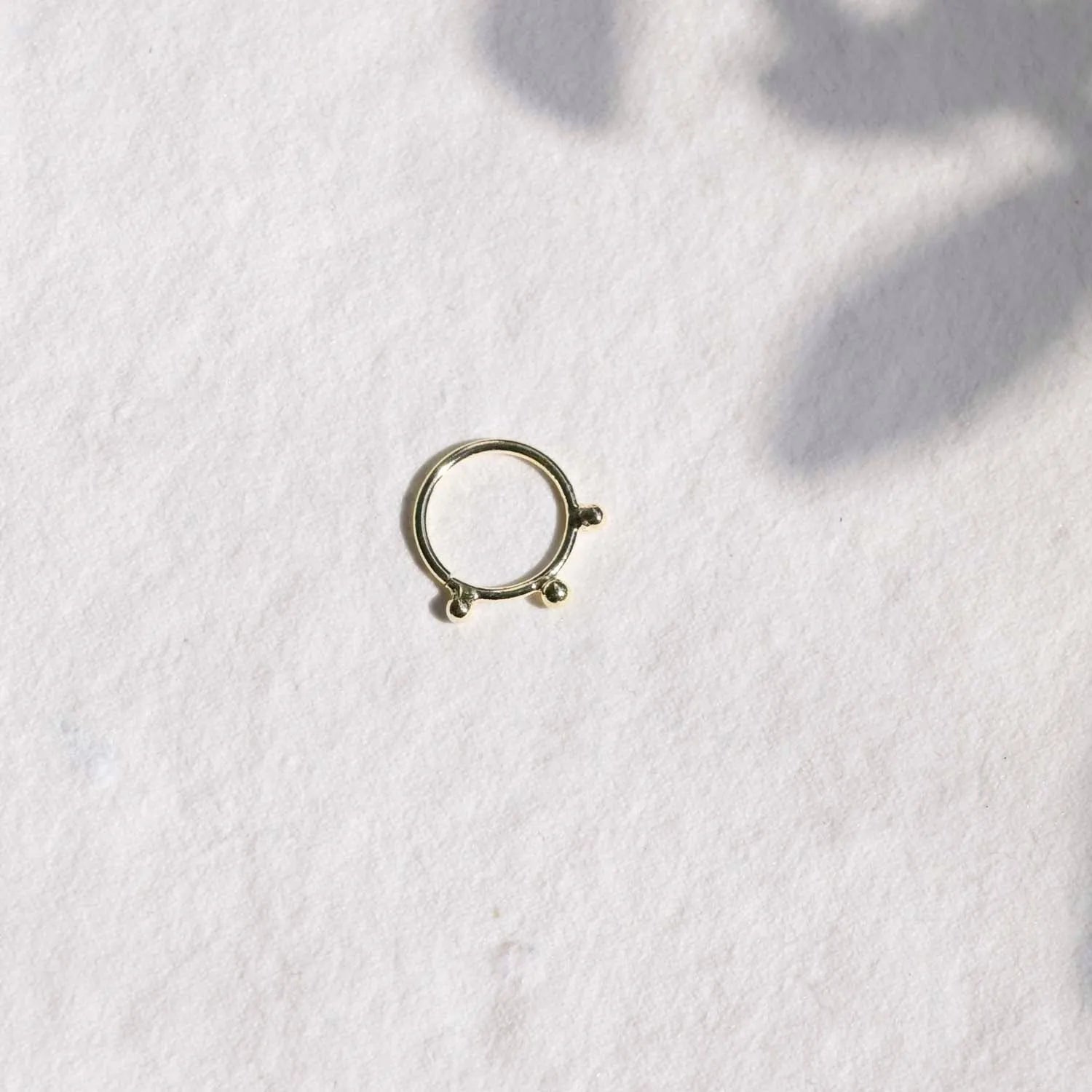 18ct Gold Triple Dot Cartilage Helix Hoop Earrings