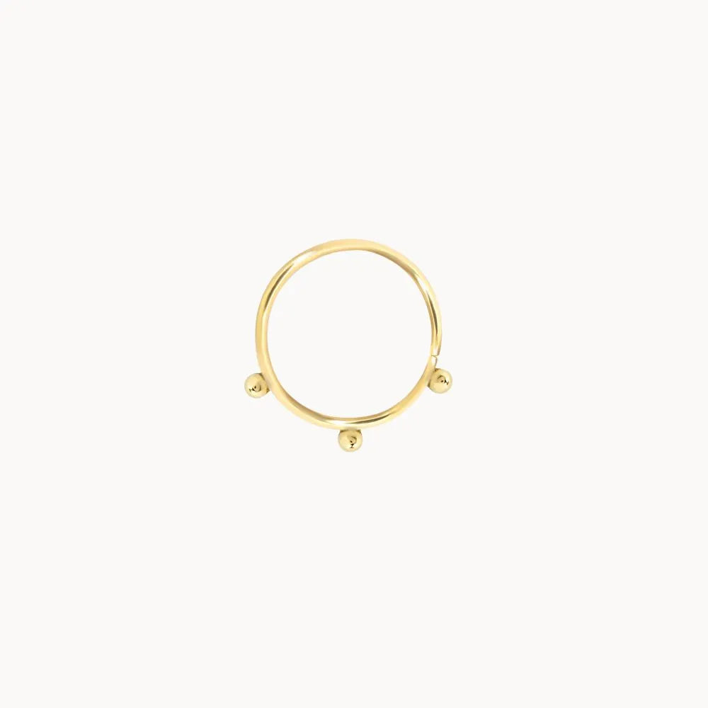 18ct Gold Triple Dot Cartilage Helix Hoop Earrings