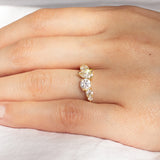 18ct Yellow Gold Asymmetric Diamond Engagement Ring