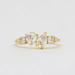 18ct Yellow Gold Asymmetric Diamond Engagement Ring