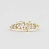 18ct Yellow Gold Asymmetric Diamond Engagement Ring