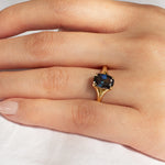 18ct Yellow Gold Blue Sapphire Split Shank Engagement Ring