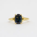 18ct Yellow Gold Blue Sapphire Split Shank Engagement Ring
