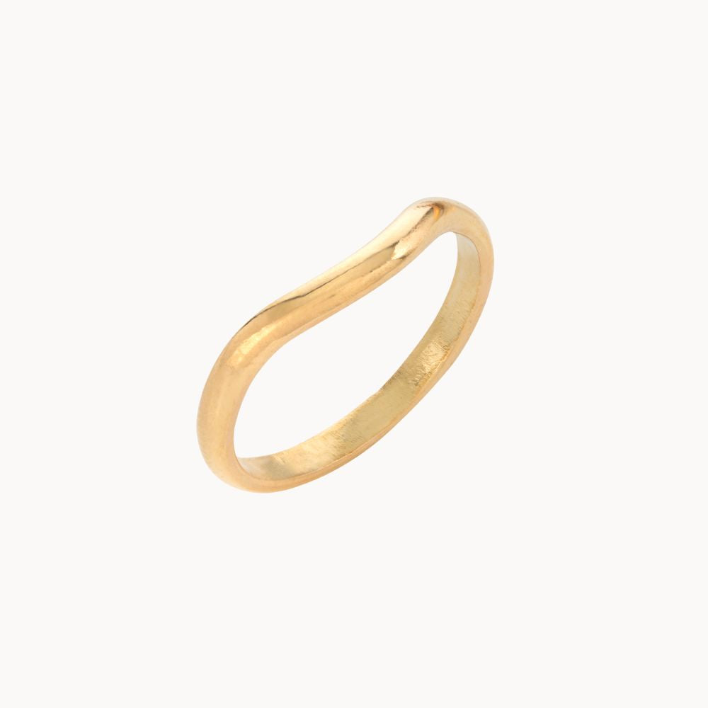 18ct Yellow Gold Curved Nesting Wedding Ring