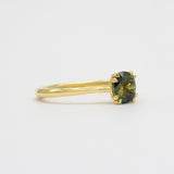 18ct Yellow Gold Double Prong Green Sapphire Engagement Ring