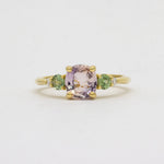 18ct Yellow Gold Pink and Green Sapphire Engagement Ring with Diamonds