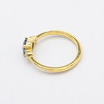 Cornflower Blue Sapphire Engagement Ring with Asymmetric Diamonds-Engagement Rings-Wild Fawn Jewellery