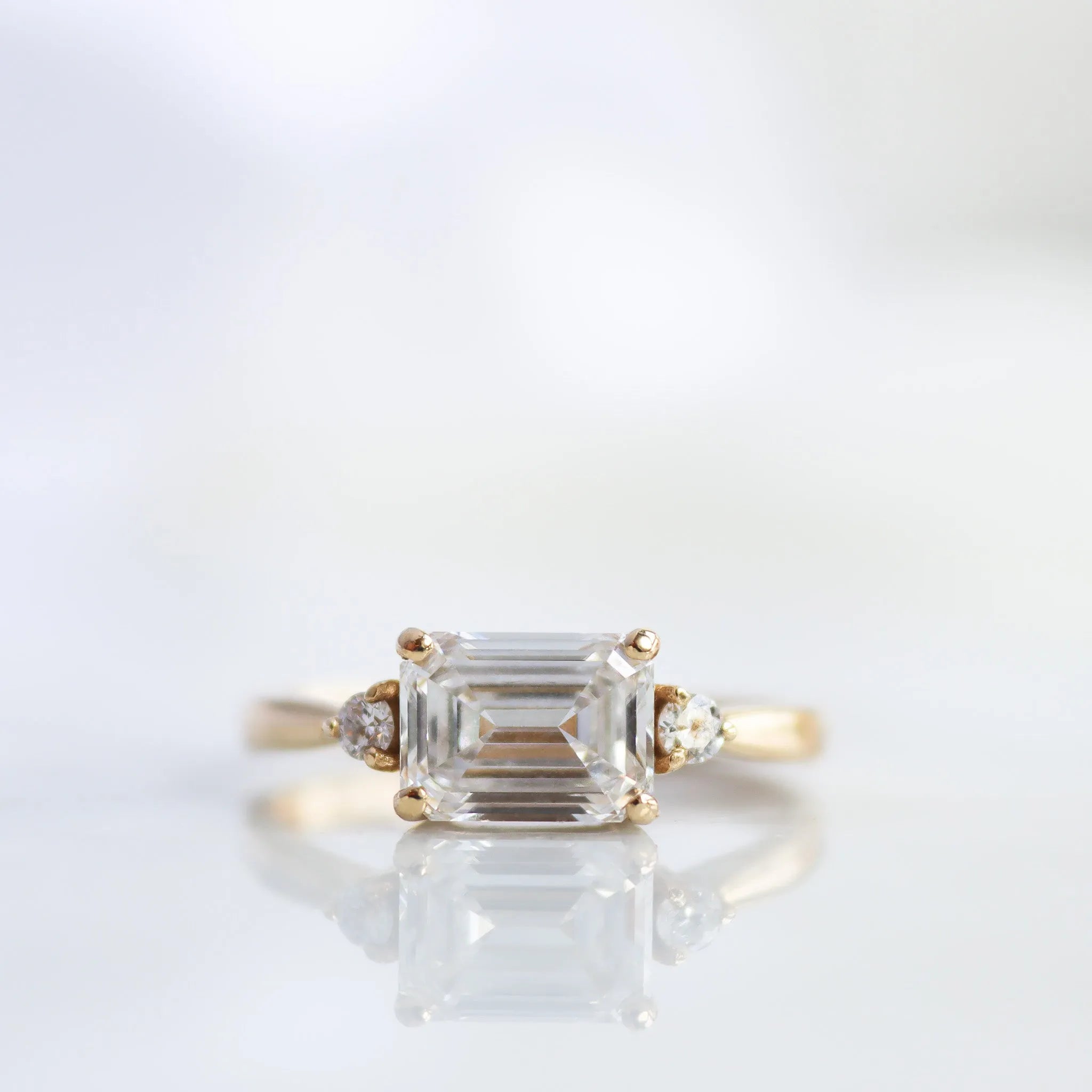 3 Stone Diamond Baguette Engagement Ring