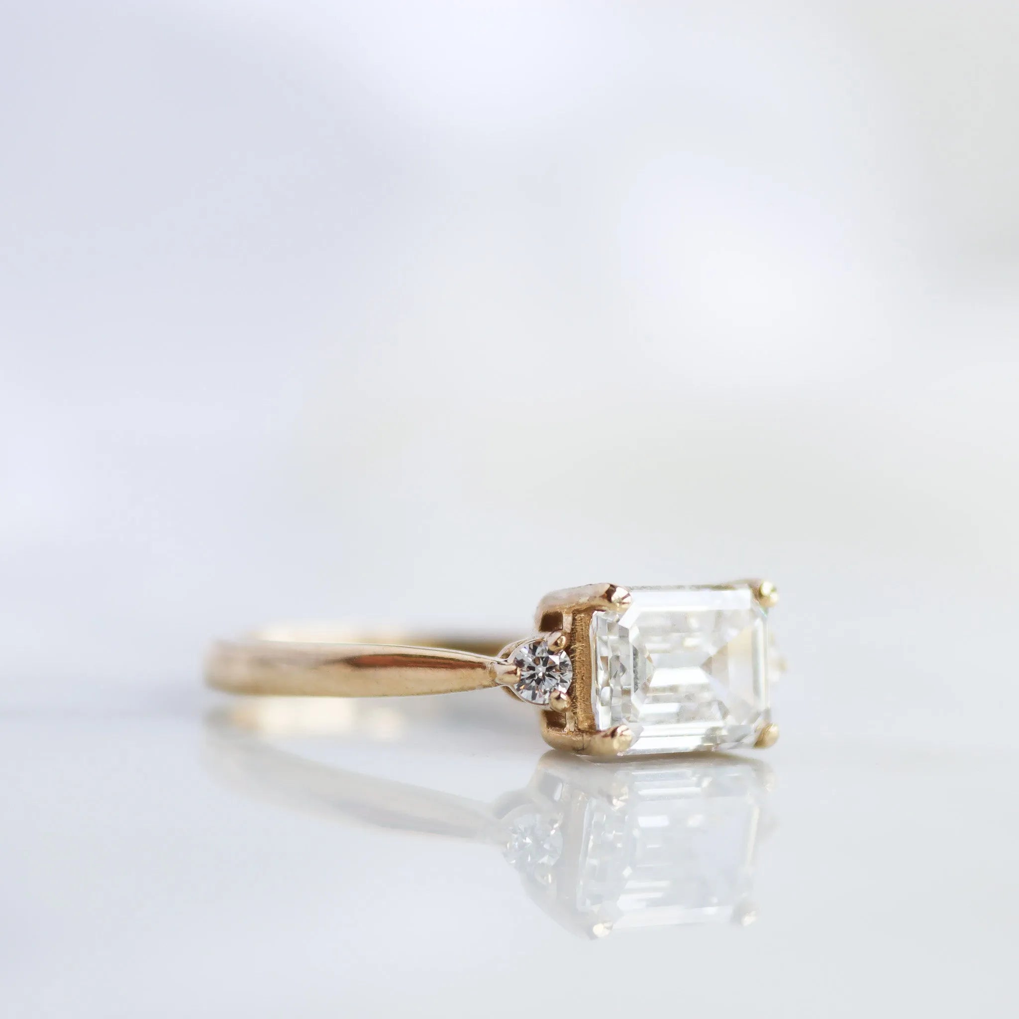 3 Stone Diamond Baguette Engagement Ring