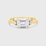 3 Stone Diamond Baguette Engagement Ring