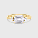 3 Stone Diamond Baguette Engagement Ring