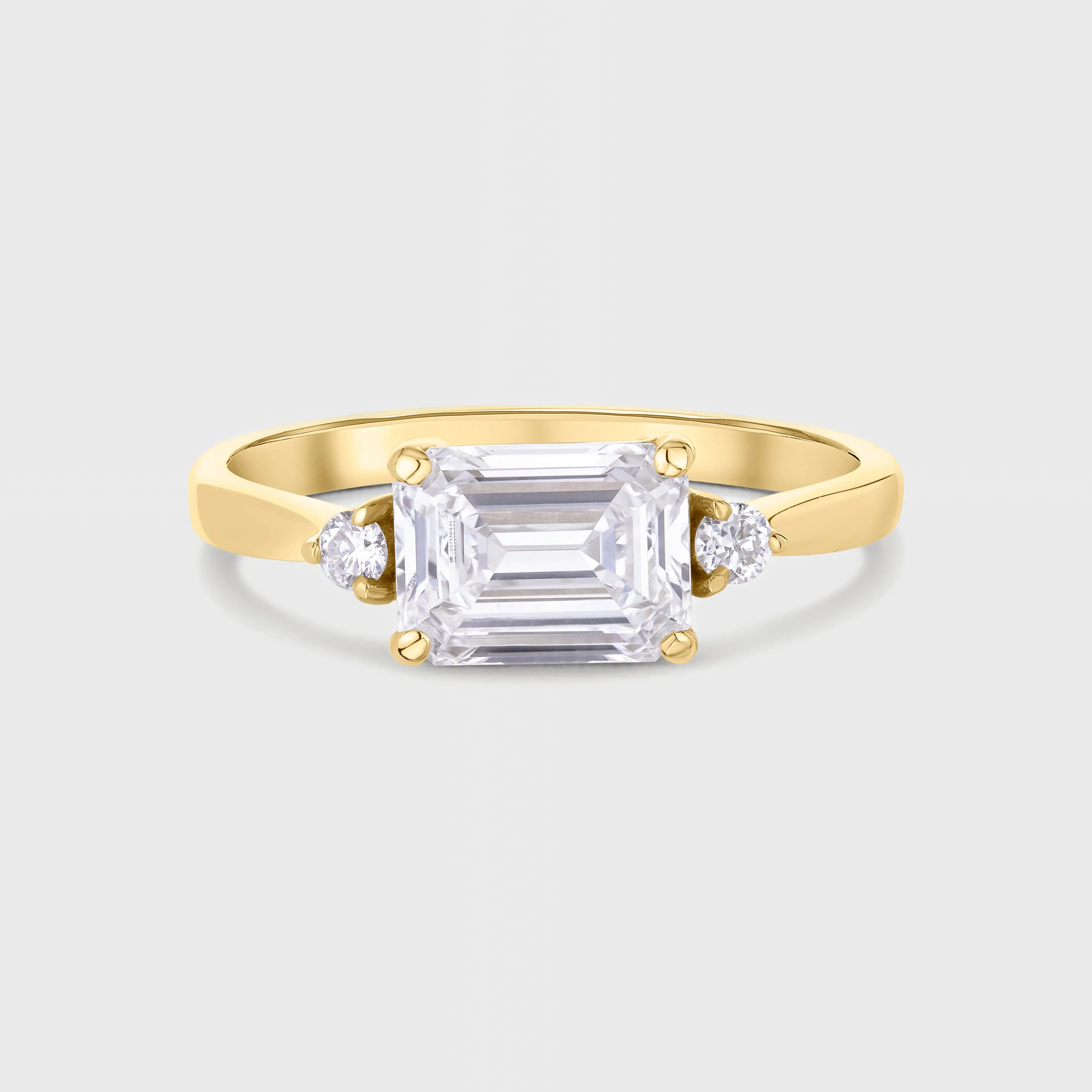 3 Stone Diamond Baguette Engagement Ring