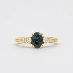 5 Stone Blue Sapphire Engagement Ring