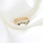9ct Gold Ombre Sapphire Five Stone Engagement Ring-Engagement Rings-Wild Fawn Jewellery