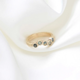 9ct Gold Ombre Sapphire Five Stone Engagement Ring-Engagement Rings-Wild Fawn Jewellery