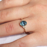 7-Stone Oval Sapphire and Round Diamond Engagement Ring