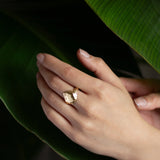 9ct Gold Bloom Full Moon Ring