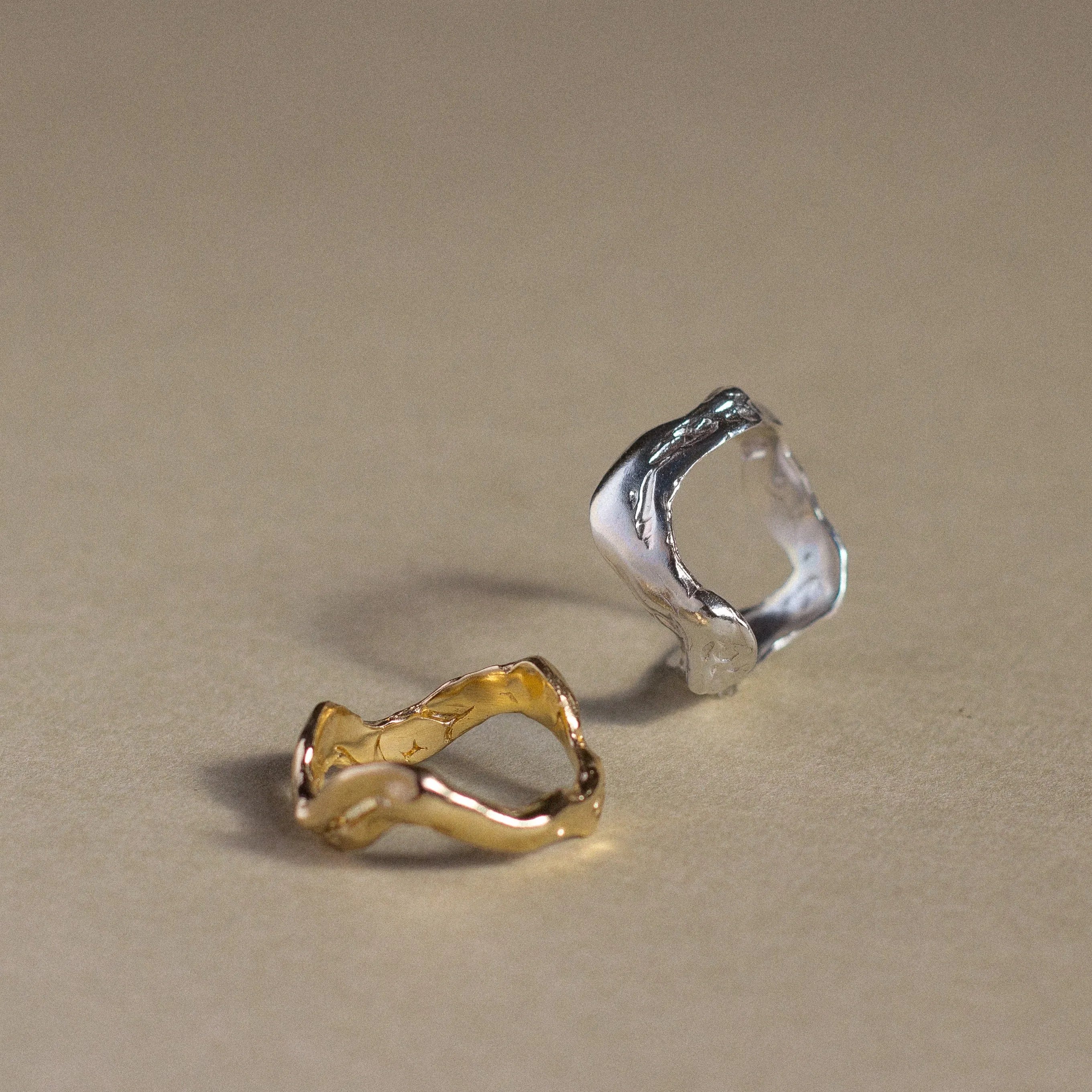 Silver Bloom Wave Ring