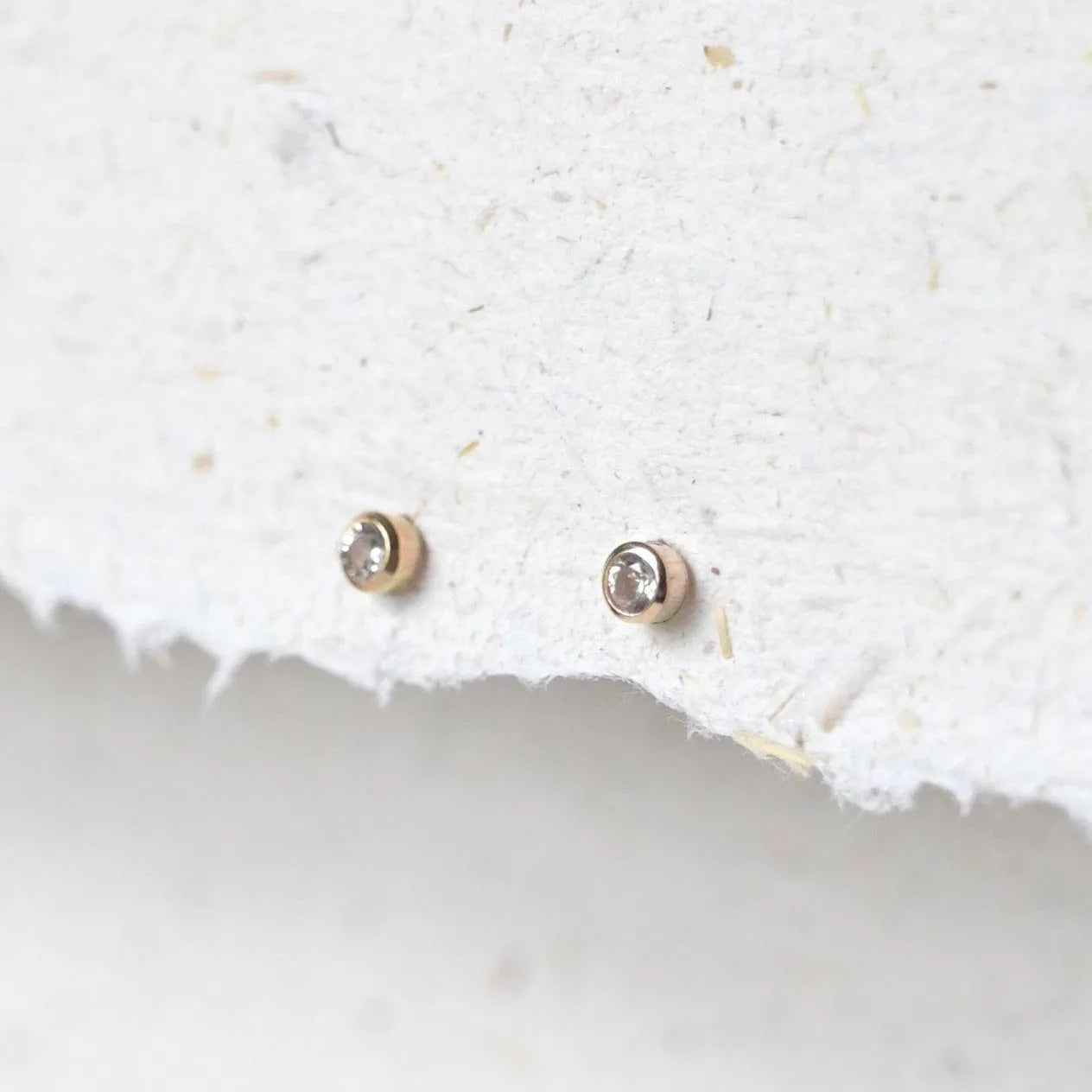 9ct Gold Dainty Diamond Stud Earrings