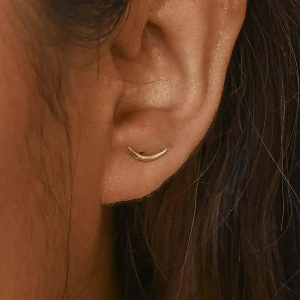 9ct Gold Dainty Eclipse Stud Earrings