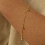 9ct Gold Delicate Diamond Drop Bracelet