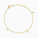 9ct Gold Delicate Diamond Drop Bracelet
