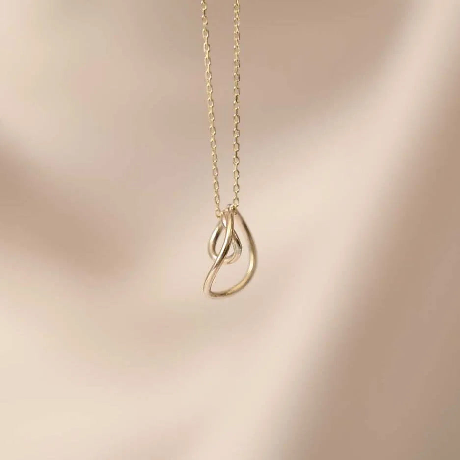 9ct Gold Duo Flow Pendant Necklace