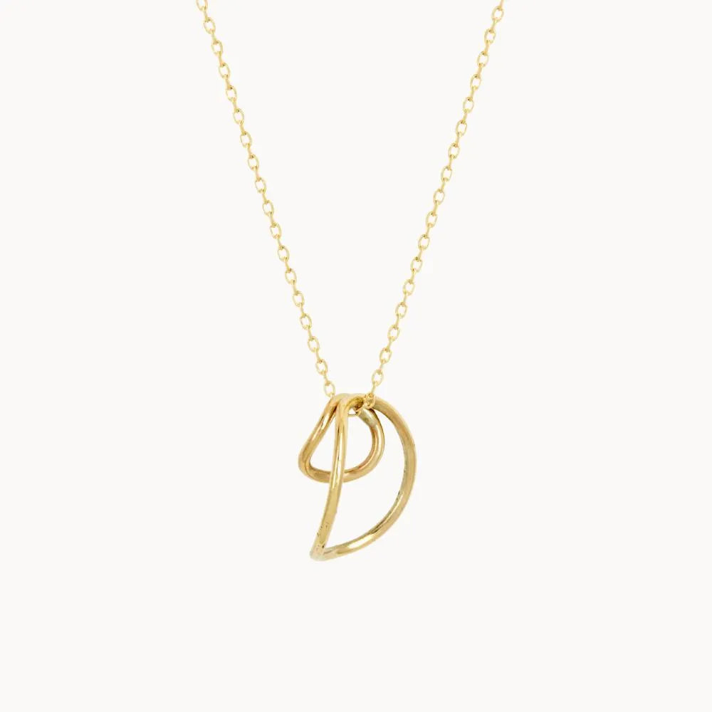 9ct Gold Duo Flow Pendant Necklace