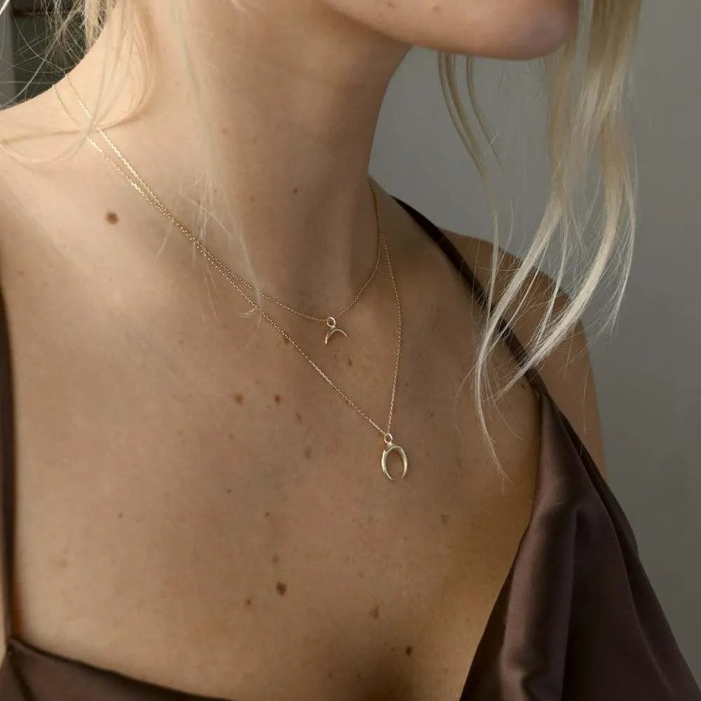 9ct Gold Eclipse Pendant Necklace