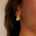 9ct Gold Flower Petal Drop Earrings