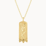 9ct Gold Goddess Aphrodite Rectangle Pendant Necklace