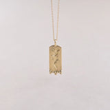 9ct Gold Goddess Aphrodite Rectangle Pendant Necklace