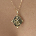 9ct Gold Goddess Themis Pendant Necklace