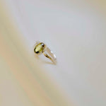 9ct Gold Green Bi-Colour Sapphire Solitaire Organic Engagement Ring