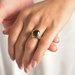 9ct Gold Green Tourmaline Three Stone Statement Engagement Ring