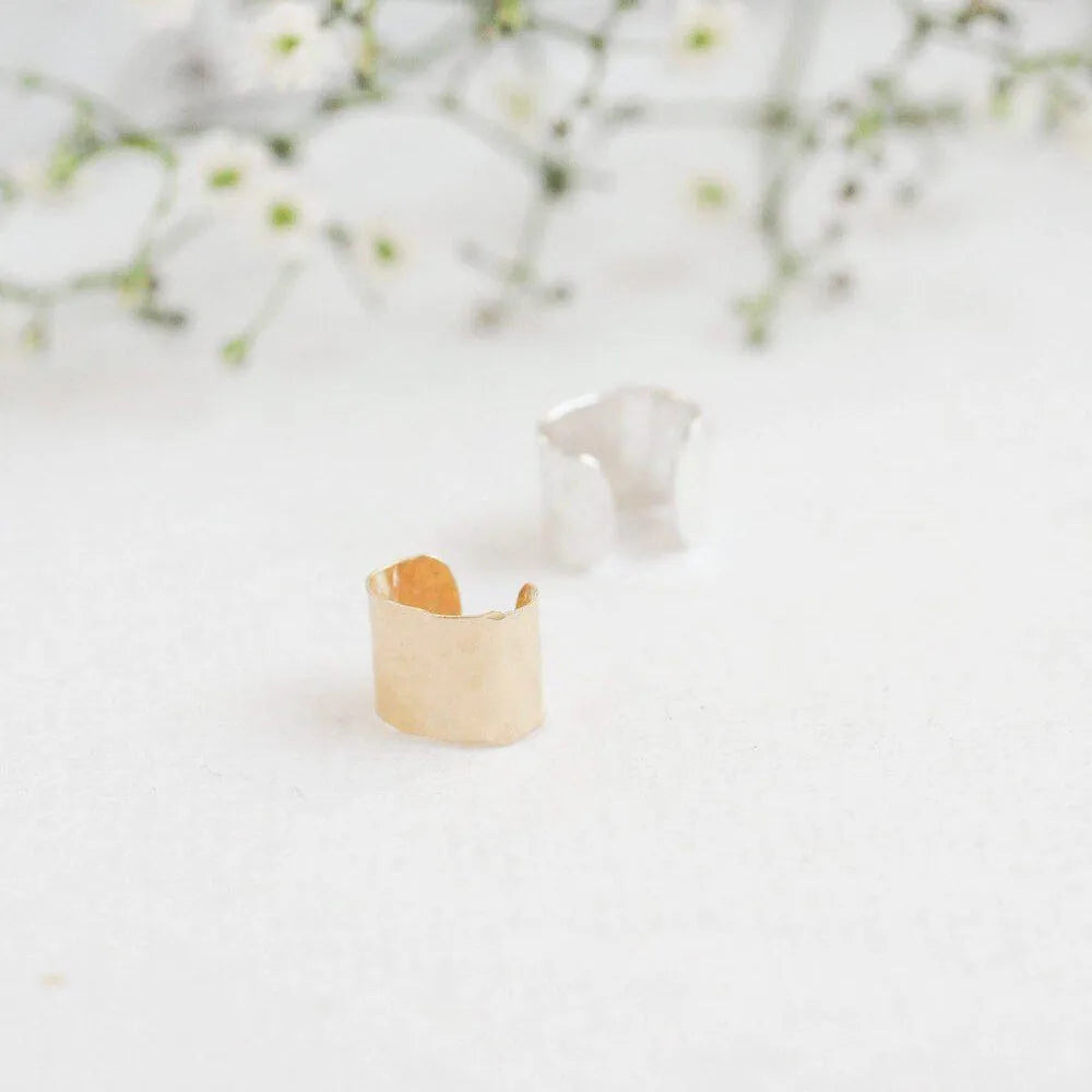 9ct Gold Hammered Ear Cuff