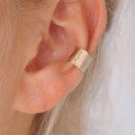 9ct Gold Hammered Ear Cuff