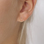 9ct Gold Hammered Small Circle Earrings