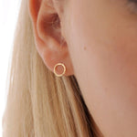 9ct Gold Hammered Small Circle Earrings