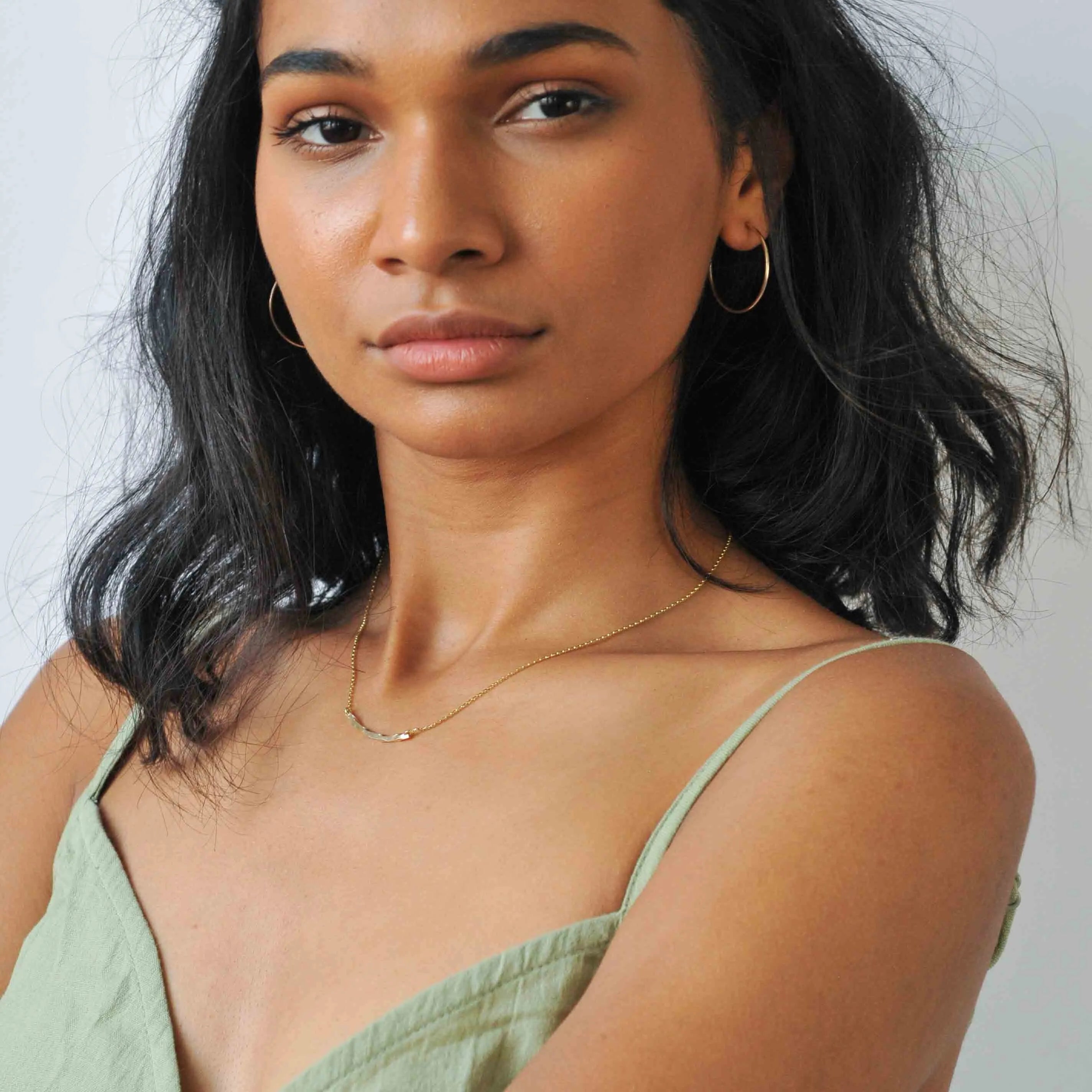 9ct Gold Large Delicate Hoop Earrings