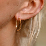 9ct Gold Medium Organic Hoop Earrings